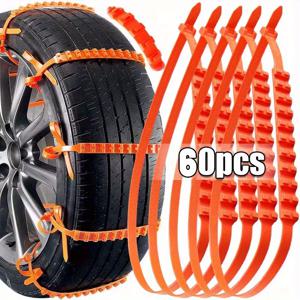 TEMU 10/20/40/60개 범용 자동차 눈타이어 체인 - 겨울, 얼음, 주행용 차량 & SUV 타이어 견인 체인, 내구성 강화, 차량에 완벽, 얼음과 눈에 이상적, 대부분의 모델에 적합, 겨울 여행자들,SUV소유자|타이어