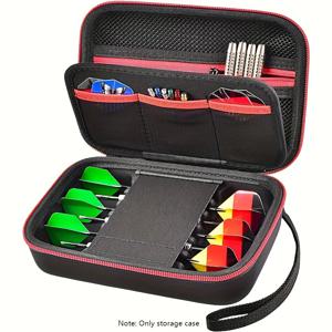 TEMU 6개 스틸 & 소프트 팁 다트 정리 케이스 (보관 가방 포함) - 튼튼한 블랙 원단, 안전한 스냅 잠금, 다트, 샤프트 & 플라이트를 위한 다중 수납 공간 - 세련된 디자인, 견고한 구조의 튼튼한 휴대 케이스