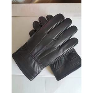 TEMU 1 쌍 남성 겨울 모터사이클 장갑 - 두꺼운 플리스 안감, 추위 방지, 모터사이클, 사이클링 및 운전을 위한 진정한 가죽, 검정색