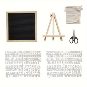 TEMU 1개 펠트 레터 보드, 메시지와 메모용, 스탠드, 가위, 340개 알파벳 및 보관 가방 포함. 홈 데코, 룸 데코, 파티, 학생 공지, 결혼식, 벽 및 테이블 장식에 적합, 맞춤형 메시지,웨딩 데코,현대 간판,스타일리시한 디스플레이,펠트 소재,글자 표지,노트 디스플레이,홈 데코레이터,사무실 장식