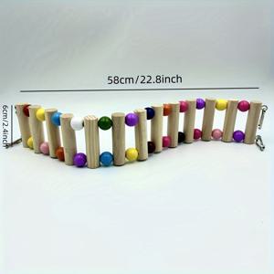 TEMU 소동물을 위한 나무 거치다리, 등반 사다리와 그네, 재미있는 계단 장난감, 클립으로 우물켜 부착, 운동용품