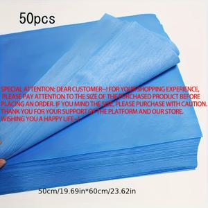 TEMU 50개 두꺼운 스판덱스 새장 라이너 - 누수 방지, 흡수성 패드, 앵무새 & 새장용, 쉽게 청소할 수 있는 트레이 매트, 파란색