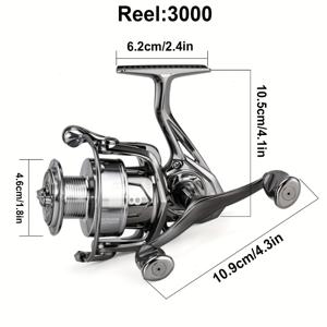 TEMU Sougayilang 듀얼 암 스피닝 릴, 딥 라인 컵, 메탈 구조, 장거리 낚시 및 루어 캐스팅용으로 설계됨