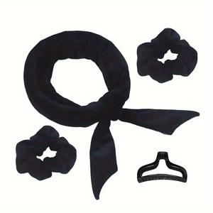 TEMU 쉬운 수면 중 헤어 컬러 세트 - 열 없음, 모든 헤어 타입을 위한 대형 웨이브 스펀지 롤러와 스크런치 & 클립