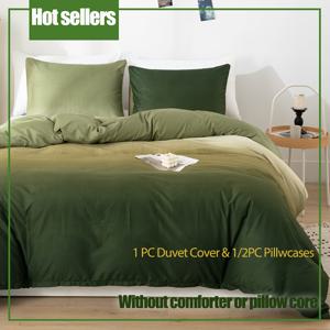 TEMU 2/3개 패션 그라데이션 이불 커버 세트 (1/2개*베개커버, 1개*이불 커버, 코어 없음) 단색 무지 그라데이션 침구 세트 초소프트, 통기성 좋은 사계절용 편안한 침실에 적합, 기숙사 선물로 이상적