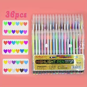 TEMU 36색 글리터 젤펜 세트, 부드러운 필기, 오래 지속되는 생생한 색상, 성인 색칠 책, 필기, DIY 공예, 일러스트 및 저널 장식에 적합 - 학교 및 창의적인 휴일 선물에 이상적