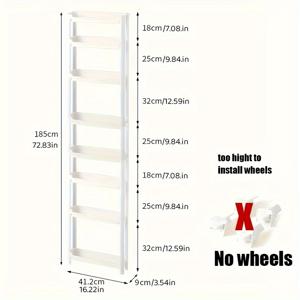 TEMU 넓은 공간을 위한 필수적인 초박형 8단 스토리지 캐비닛, 욕실 및 주방 문, 스파 정리함, 공간 절약형 플라스틱 선반, 살롱 및 스파 사용, 향수 없는, 전기 또는 배터리 필요 없음, 욕실 정리함 및 스토리지