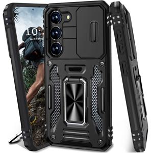 TEMU 갤럭시 S24FE S23FE S22 S21FE 울트라 A55 A54 A35 A34 A25 A24 A16 A15 A14 A06 A05 A05S 5G 시리즈용 강력한 충격 방지 자석 회전 링 브래킷 폰 케이스 및 렌즈 창 보호 기능