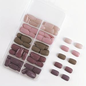 TEMU 150개 YESES 짧은 스퀘어 프레스온 네일 - 5가지 컬러 (핑크, 누드, 브라운, 라벤더, 다크 퍼플) 광택 마감, 믹스 앤 매치 디자인, 손발용 재사용 가능 인조 네일, 귀여운 짧은 네일, 페디큐어 액세서리, 내구성 있는 프레슨, 매끄러운 마감, 네일 아트, 네일 연장, 네일 애호가를 위한 제품