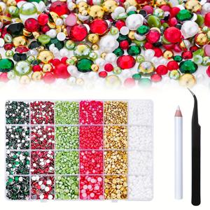 TEMU 8300개 크리스마스 공예 세트: 플랫백 진주 & 레진 라인스톤, 3mm-6mm - DIY 프로젝트, 텀블러, 신발, 네일 & 페이스 아트, 클레이, 텀블러에 완벽함