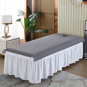 TEMU 전문가용 마사지 침대 커버 - 미끄럼 방지 쿠션 지지대가 있는 스파 및 뷰티 침대 시트, 얼굴·몸·발 마사지에 적합한 쉬운 세척 내구성 원단, 홈 사용 및 살롱용, 우아한 디자인의 스파 액세서리