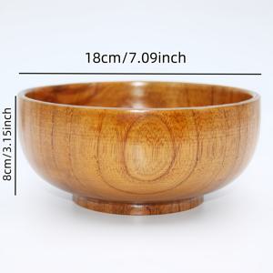 TEMU 손으로 만든 단단한 나무 원형 접시 - 큰 크기, 내구성, 샐러드, 면, 쌀, 수프, 죽, 디저트, 과일에 적합 - 손으로 만든 나무 접시