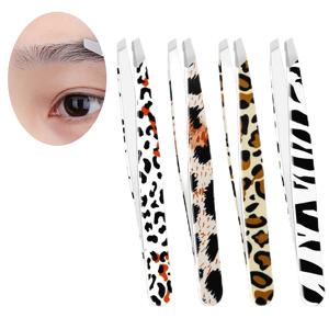 TEMU 4개 세트 1.2인치 눈썹 족집게, & 지퍼 무늬, 눈썹 제모, 턱수염 & 눈썹 트리밍용, 포장 미용 도구