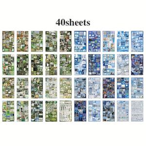 TEMU 40장의 자체 접착용 구리 종이 스티커 책, 매트 핏, 단용, 직사각형 모양, 스크랩북, DIY 공예, 일기 쓰기, 카드 만들기, 물병 및 스케이트보드 데칼 - 무기화학 정원 시리즈