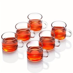 TEMU 6개입 200ml 투명 두꺼운 다용도 유리컵, 커피잔, 보로실리케이트 글라스 티컵