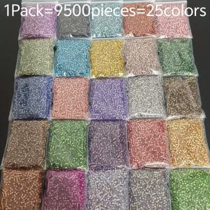 TEMU 9500개 25가지 색상 슈퍼 고품질 2.5mm 모사 DB 유니폼 고전적 빨간색, 파란색, 녹색, 보라색 특수 비취 쌀 비즈 수제 DIY 비즈 느슨한 비즈 팔찌 액세서리 목걸이, 귀걸이, 팔찌, 비즈 자수 친구 및 어머니를 위한 선물에 적합