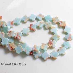 TEMU 1줄 천연 올리브 그린 아게이트 8mm 비즈 핑크 & 그린 마블링 - 목걸이, 팔찌, 신발 및 부츠 참 장식용 DIY 주얼리 만들기 재료, 연마된 마감 비즈|비즈목걸이