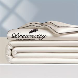 TEMU 1개 초부드러운 여름 이불, 가볍고 통기성 좋은 쿨링 감촉, 라이트 베이지 컬러 자수 공예. 홈 침실, 소파 또는 호텔용. 싱글/더블 사이즈 가능. 베개 미포함!