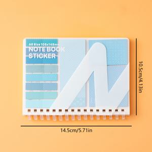 TEMU 280장/세트 캔디 컬러 멀티펑셔널 노트북 조합 팩 스티커 메모 인덱싱 스티커 수평선 노트북 포인터 네개입 코일 루스리프 북 방수 커버 소프트 코일 수평선 루스리프 북