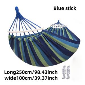 TEMU 야외 휴식을 위한 나무 스틱이 있는 패티오 해먹, 생동감 있는 줄무늬 패브릭 스윙 침대 - 넘어짐 방지 디자인, 2개의 로프 포함 – 마당, 실내 및 캠핑에 완벽, 2인용