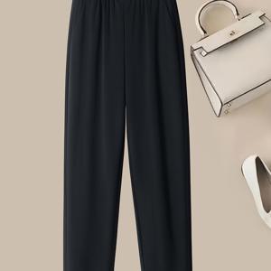 TEMU 여성용 하이웨이스트 테이퍼드 팬츠 - 신축성 있는 미끄럼 방지 허리, 일상 및 정장용 우아한 레그 트라우저, 올시즌 포멀 & 캐주얼 팬츠 다크 컬러 - 오피스, 파티, 캐주얼 의상, 하이웨이스트 팬츠, 비대칭 디자인, 편안한 핏, 다용도 바텀, 스타일리시한 바텀, 내구성 있는 소재, 핏 좋은 바텀, 패션 여성용, 포멀 의상, 스타일리시한 바텀