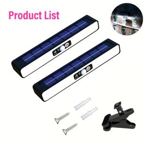 TEMU 2개 야외 태양광 조명, 클립 + 벽걸이형, 모션 센서 태양광 울타리 조명 포함, 3가지 조명 모드, 36 LED 휴대용 보안 조명, 울타리, 상업 거리, 뒤뜰, 차고, 캠핑용 스마트 조명 감지 태양광 조명