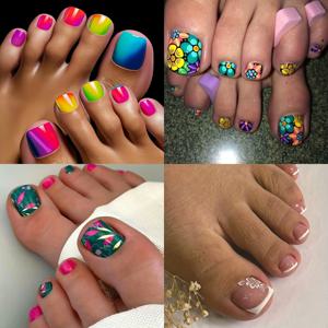 TEMU 96개 세트 다양한 스타일의 프레스온 발톱, 광택 마감, 간편한 착용 및 제거. 심플하고 우아하며 고급스러운 디자인, 휴가·파티·모임·데일리웨어에 적합한 탈부착 가능 네일 스티커 + 젤리 4종 & 네일 파일 포함