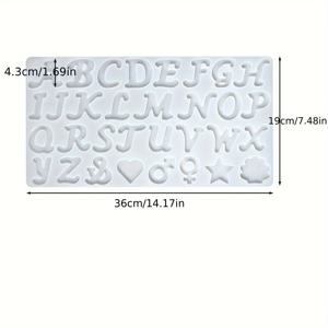 TEMU 레진 주조 몰드 A 스타일 거울 26개의 영어 문자와 6가지 패턴 실리콘 몰드, 가방 열쇠고리 귀걸이 펜던트 보석 DIY 창의적인 수제 공예, 초보자 연습 생산에 적합한 드리핑 레진 실리콘 몰드