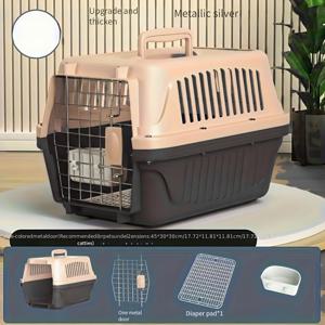TEMU 1개 애완동물 항공 수송 케이스 (고양이 및 강아지용), 휴대용 우주 캡슐 애완동물 가방, 강아지 케이지, 소형견 및 고양이 운송 항공 화물 상자.