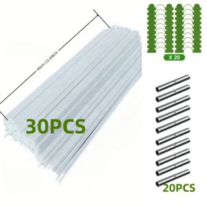 TEMU 못과 탈착식 파이버글라스 재배 터널이 포함된 온실 호프 식재 키트 - 겨울 서리 보호용 고가 정원 식물 성장 텐트, 30개 폴 + 20개 커넥터 + 20개 클립