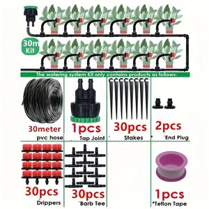 TEMU 124pcs 드립 관개 시스템 키트, 1181.1