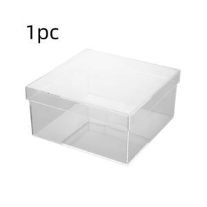TEMU 1개 우아한 투명 PS 아크릴 선물 상자 뚜껑 포함 - 사각형 디자인, 캔디, 초콜릿, 꽃, 향수 & 화장품용 - 내구성 있는 다목적 보관 및 전시 케이스, 선물용 완벽, 캔디 박스, 향수 정리함, 장식 아이템 홀더, 스타일리쉬 오거나이저