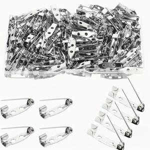 TEMU 이름표, 넥타이 및 보석 장식용 실버색 두 구멍 안전핀 100개 세트, 인조 에나멜 배지와 결혼식 부토니에르 만들기에 적합, 0.78인치