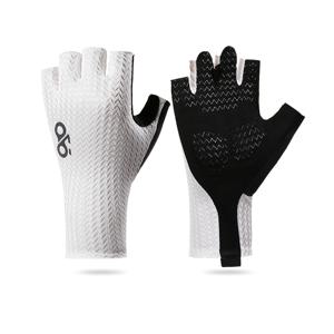 TEMU 반가락 사이클링 장갑, 여름 야외 스포츠 화이트/블랙/그레이 로드바이크 장갑, 폴리에스터(폴리에스터 섬유), 후크-루프 클로저, 니트 원단, 손세탁 또는 전문 건조 세탁, 사이클링 장갑