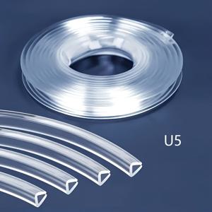 TEMU 118인치 롤 U자형 투명 에지 트림, PVC 유리 코너 가드 클립, 충격 방지 보호대, 설치 간편, 고유연성 및 부드러움, 다양한 시나리오에 적합. U1 카드 0.1-0.2cm, U3 카드 0.2-0.3cm, U5 카드 0.4-0.5cm