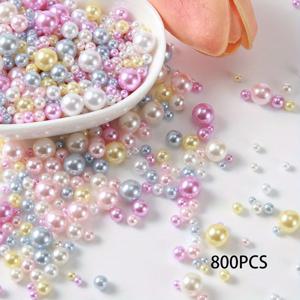 TEMU 800개 혼합 크기(3mm-8mm) 아일랜드 색상 고광택 레진 진주 콘피티 - 다양한 마카론 색상, 결혼식, 생일, 특별한 행사에 적합, 다용도 휴일 장식 - 파티 계획자 및 DIY 열혈애들에게 완벽한 선물