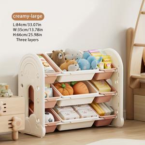 TEMU 3단 구름 패턴 수납 캐비닛 | 인형, 장난감 및 잡다한 물품을 위한 수납 상자 포함, 공간 절약형 디자인, 작은 방, 거실, 창고에 적합 - 현대적인 스타일, JINCAYY PE 재질|거실장