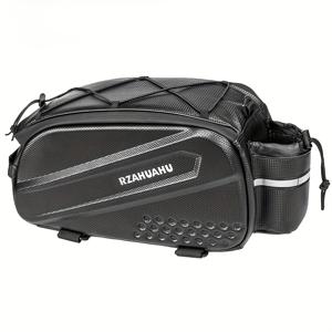 TEMU 헤비듀티 자전거 트렁크 캐리어 - 조절 가능한 후면 랙 & 전/후면 시트 박스 포함 - 올웨더 블랙 사이클링 액세서리 (산악, 화물 및 캐리어 호환) - 대부분의 차량과 호환 (설치 불필요)