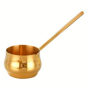 TEMU 1개 골든 304 스테인리스 오일 디핑 소스 국자 - 긴 손잡이 미니 오일팟, 고온 내성 요리 베이킹 드레싱용, 내구성 강한 쉬운 세척 주방 도구, 슬림 디자인 고품질 식기, 홈쿡