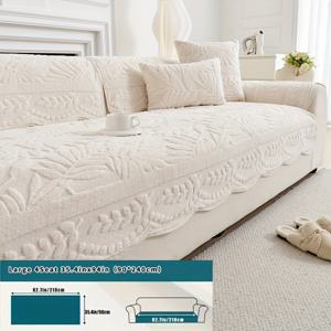 TEMU 1개 스타일 소파 커버, 꽃무늬 플러시 쿠션, 사계절용 미끄럼 방지 부드러운 원단, 애완동물이 좋아하는 홈 보호 장식, 모든 사이즈의 소파에 적합, 세탁기 사용 가능