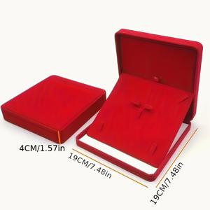 TEMU 1pc 벨벳 보석 선물 상자 - 목걸이, 귀걸이, 팔찌용 - 혼합 색상, 우아한 빨간 내부가 있는 플라스틱 소재, 결혼 보석 보관 및 전시용으로 이상적, 보석 디스플레이 케이스