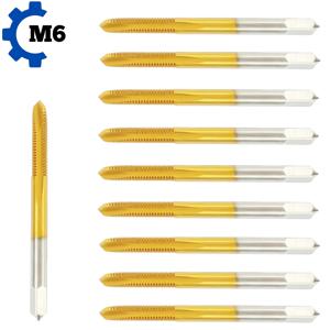 TEMU 캐스톨 툴스 핸드 탭 세트 10종, 티타늄 코팅 시리즈, 고강도, 우수한 경도, 긴 내구성, 7가지 사이즈(M3 M4 M5 M6 M8 M10 M12) 포함, 수동 나사 가공 및 드릴링용