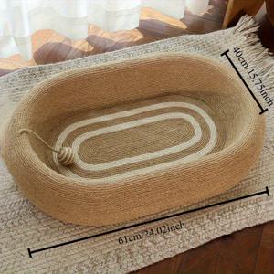 TEMU 1개 대형 고양이 스크래칭 포스트 & 침대 - 무조립, 넓은 수면 공간, 긁힘 방지 베이스, 베이지 색상, 대형 견종 및 새끼고양이용, 실내 고양이 가구, 홈 데코를 위한 모던 펫 가구, 애완동물 활동 센터, 아늑한 펫 존, 내구성 있는 패브릭 커버, 튼튼한 베이스 구조, 현대적 디자인