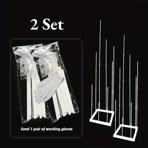 TEMU 1/2세트 다기능 풍선 스탠드 키트, 데스크탑 또는 바닥용 접이식 사각 베이스, 유리섬유 풍선 막대 조절 가능 높이, 웨딩, 생일 파티, 할로윈, 크리스마스 배경 풍선 장식용