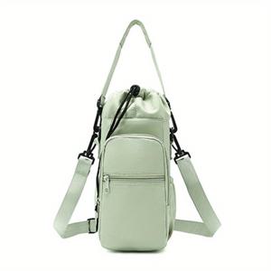 TEMU 스프리붐 크로스바디 물병 가방 - 핸즈프리 폰 홀더 & 정리함, 조절 가능한 스트랩, 파스텔/라이트 컬러 (핑크, 블루, 그린, 블랙) - 체육관, 여행, 등산, 일상용 - 야외 활동 애호가를 위한 이상적인 선물, 물병 캐리어 백, 컴팩트 스타일, 내구성 있는 소재, 멀티포켓 오거나이저, 액티브 라이프스타일, 크리스마스와 추수감사절에 완벽한 선택