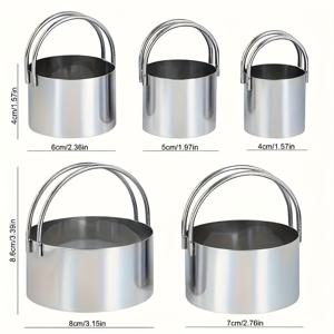 TEMU 5pcs 스테인레스 스틸 라운드 쿠키 커팅기 세트 - 인간적인 손잡이가 있는 내구성 있는 베이킹 도구 - 완벽한 모양의 과자, 쿠키 및 반죽을 위한 이상적인 휴일, 크리스마스, 할로윈, 부활절, 데이, 쿠키 장식 용품