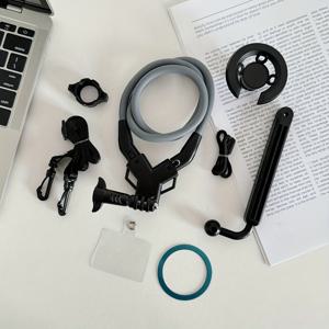 TEMU 첫인칭 관점, 강력한 자석 접착으로 안정적이고 유연한 쉽게 조립할 수 있는 말굽 모양의 자석 휴대폰 홀더, 다각형 목걸이로 사이클링 비디오 사진 촬영에 적합