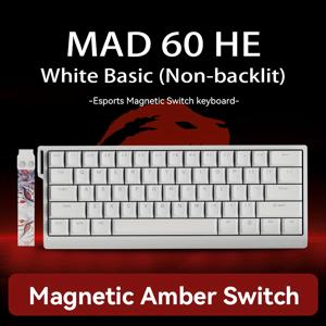 TEMU FGG MADLIONS MAD60 유선 기계식 게이밍 키보드, RGB 백라이트 자석 스위치 키보드, 휴대용 미니 소형 61키 홀 효과 키보드, 편안한 타이핑, 공간 절약 디자인, 게이머 및 타자에 적합