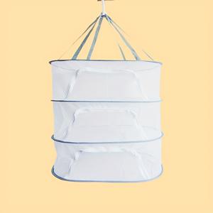 TEMU 2/3단 지퍼형 화이트 건조대, 빨래 바구니 겸용, 사계절 사용 가능, 건조대|빨래바구니