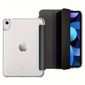TEMU 1개 애플 2025 신형 아이패드 11세대 호환, 11인치 트라이폴드 투명 펜슬 슬롯 회전 보호 케이스, 충격 방지 가죽 풀바디 A3354
